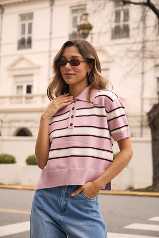Chomba PILAR- Rosa y Blanco
