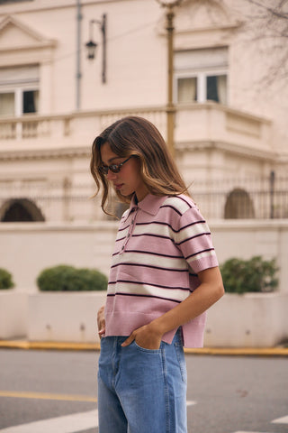 Chomba PILAR- Rosa y Blanco