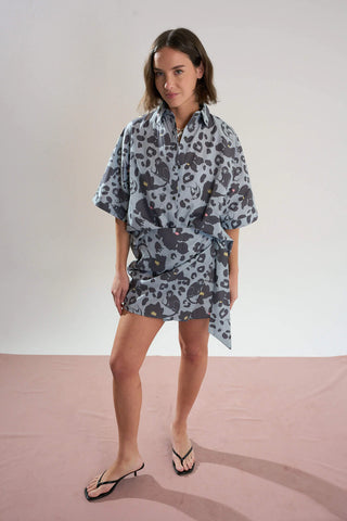 Camisa Frida Monkey Print Plomo