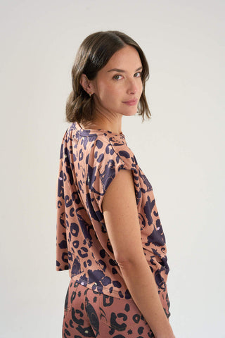 Remera Cancún Monkey Print Moca