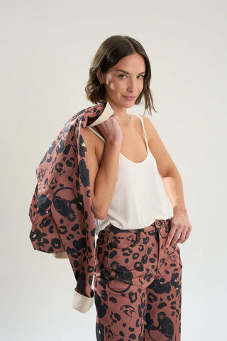 Pantalón Frida Monkey Print Moca