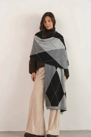 Bufanda FRANCINE Gris y negro