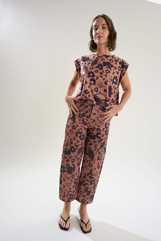 Remera Cancún Monkey Print Moca