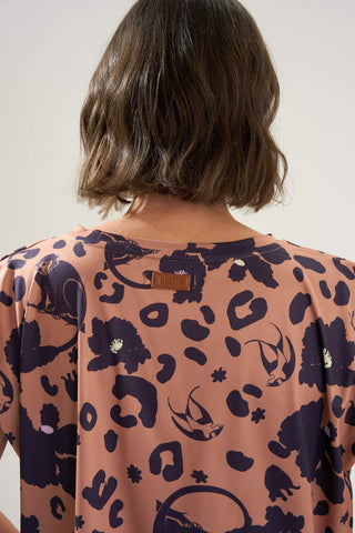 Remera Cancún Monkey Print Moca