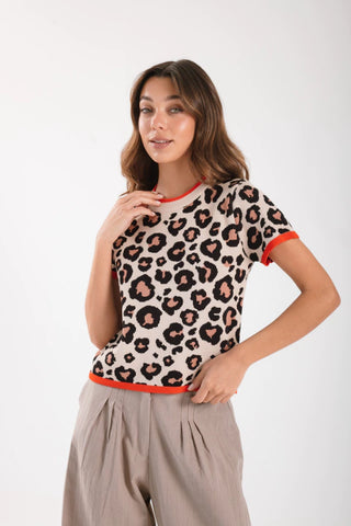 REMERA TEJIDA ANIMAL PRINT