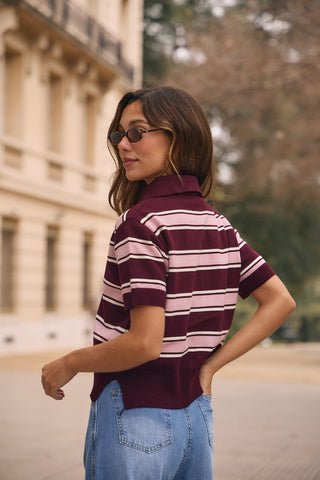 Chomba PILAR- Bordo y Rosa