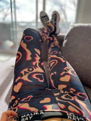 Leggings psicodelic love azul