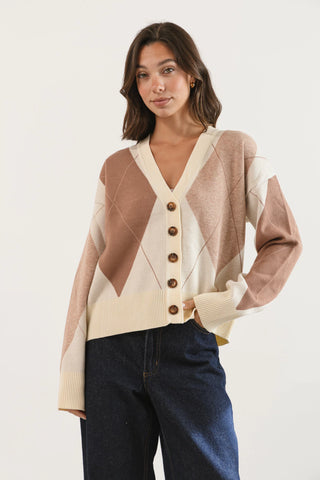 Cardigan CLAIR Crudo y Beige