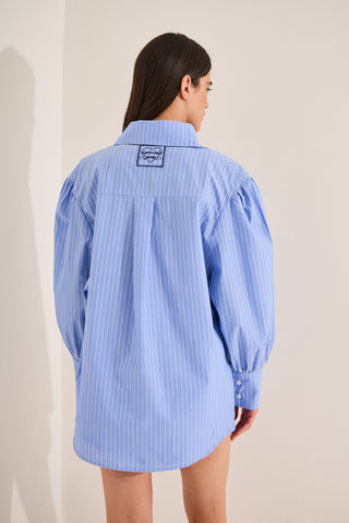 Camisa Voyage Rayas Rayas Celeste