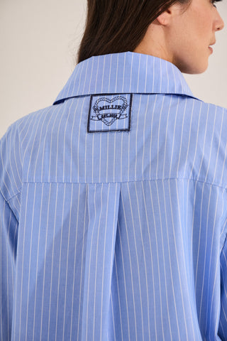 Camisa Voyage Rayas Rayas Celeste