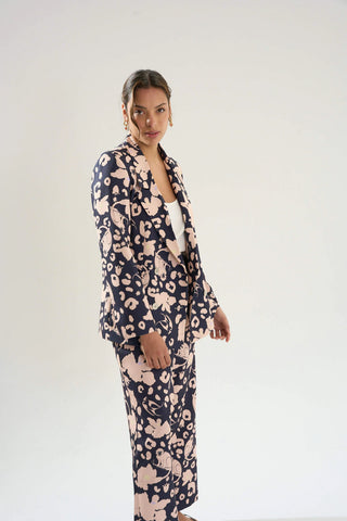 Blazer Riviera Monkey Print Blue