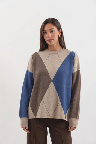 Sweater HAMILTON Beige y azul