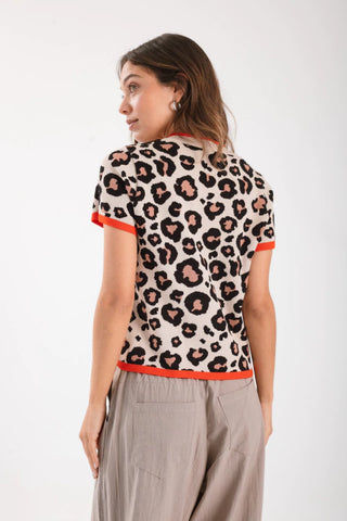 REMERA TEJIDA ANIMAL PRINT