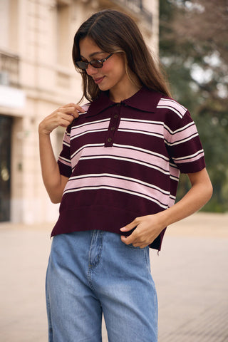 Chomba PILAR- Bordo y Rosa