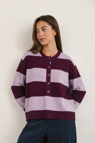 Sweater DUBLIN - Bordo con Rosa