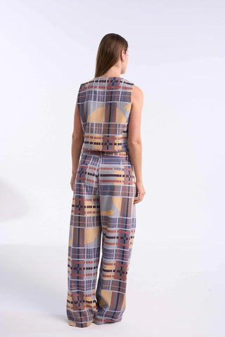 Pantalón Paris Tartán Celeste