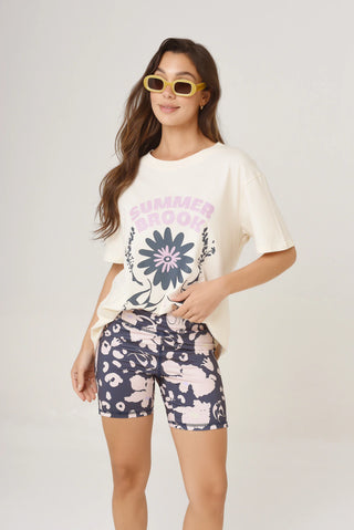 Biker Kahlo Monkey Print Blue