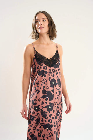 Vestido Luis Monkey Print Moca