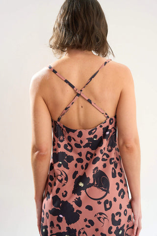 Vestido Luis Monkey Print Moca