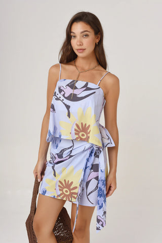 Falda Cancún Mucho Mucho Celeste