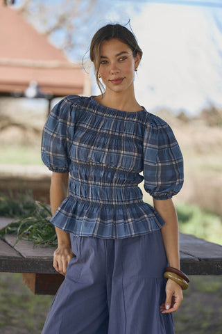 Remera ISABEL Manga Globo Acero