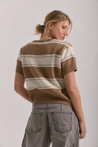 6358 - Remera Cayetana Algodón - choco y camel