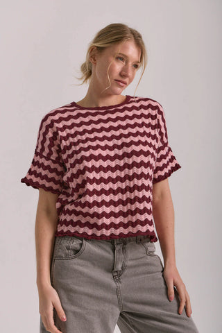 Remera Katy - Vino/Rosa